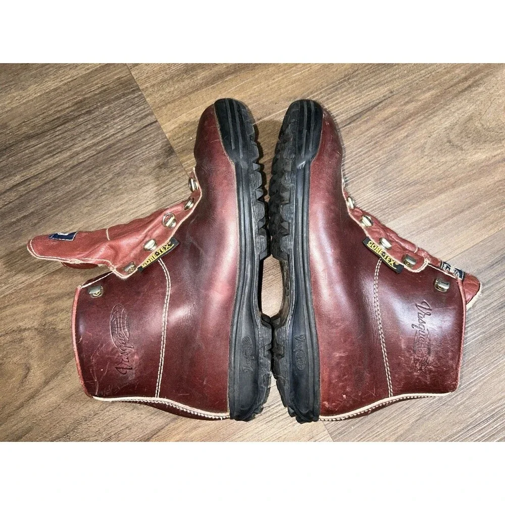 VTG Vasque Skywalk Sundowner 8 M Hiking Boots Burgundy Leather Gore-Tex Italy